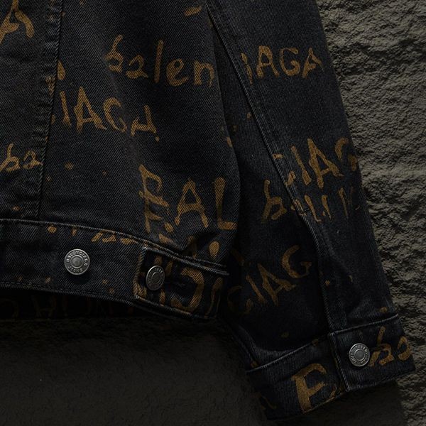 超希少！24FW バレンシアガ All-Overロゴ 偽物 デニムジャケット bax05565